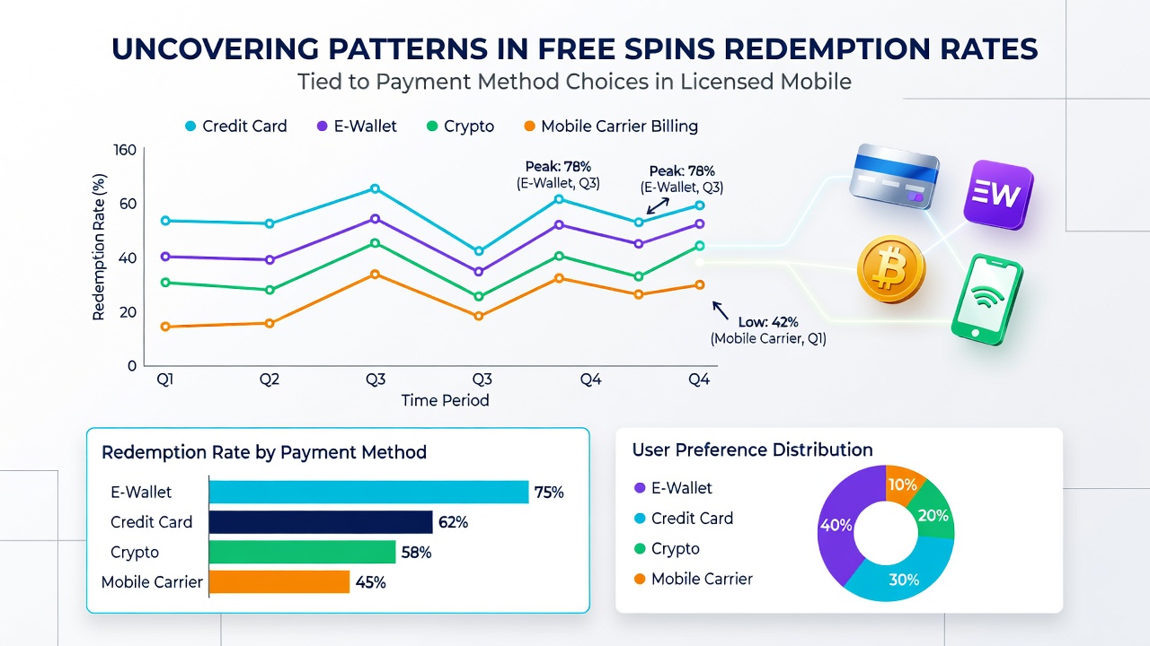 Illustratie van mobiele casino interface met betalingsopties en free spins indicatoren